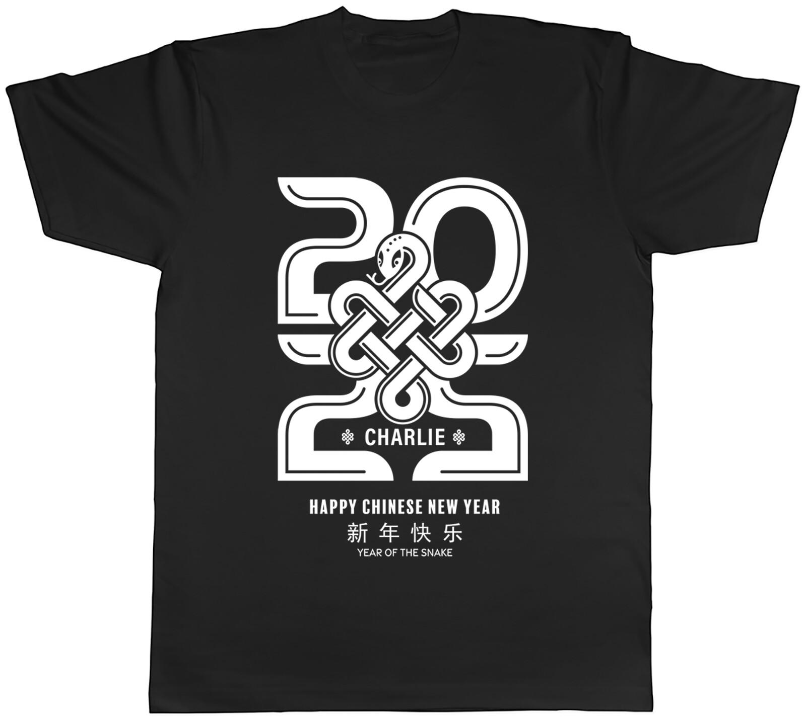 Personalised Happy Chinese New Year Mens T-Shirt 2025 Year of the Snake Tee Gift L