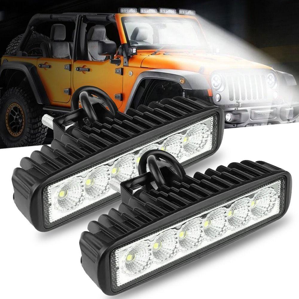 18W Power LED Daytime Running Lights 6000K White Aluminum Alloy Spotlights Super Bright High Bright Driving Lights SUV Truck