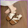 Thick-soled Square-toed One-strap Flip-flop Women's Shoes Retro Sandals