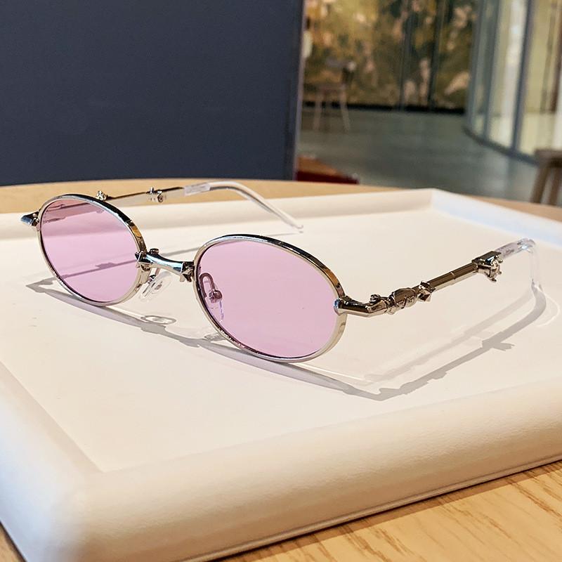 Fashion Oval Frame Sun Protection Glasses With Uv400 For Casual Women