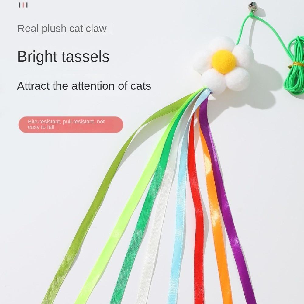 Funny Stick Kitten Swing Cat Toy Dragonfly Shape Feather Bell Elastic Rope New Pet Play  Cat