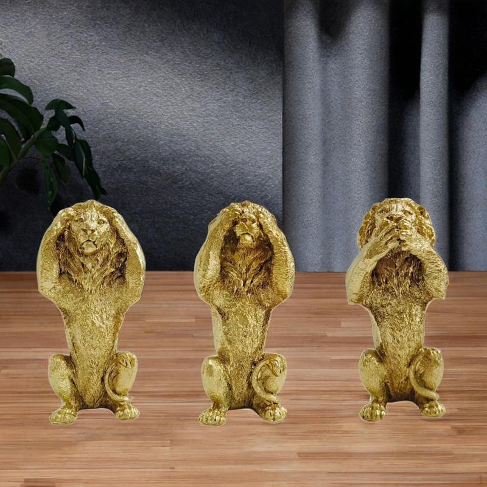 

3 шт. статуя льва модель животного скульптура настольная фигурка для полки стола