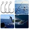 Pack of 10 Stainless Steel Fishing Hooks with Rings for Tuna and Yellowfin Longline Trolling Hooks with Triple Strengthened Thick Wire for Large Game