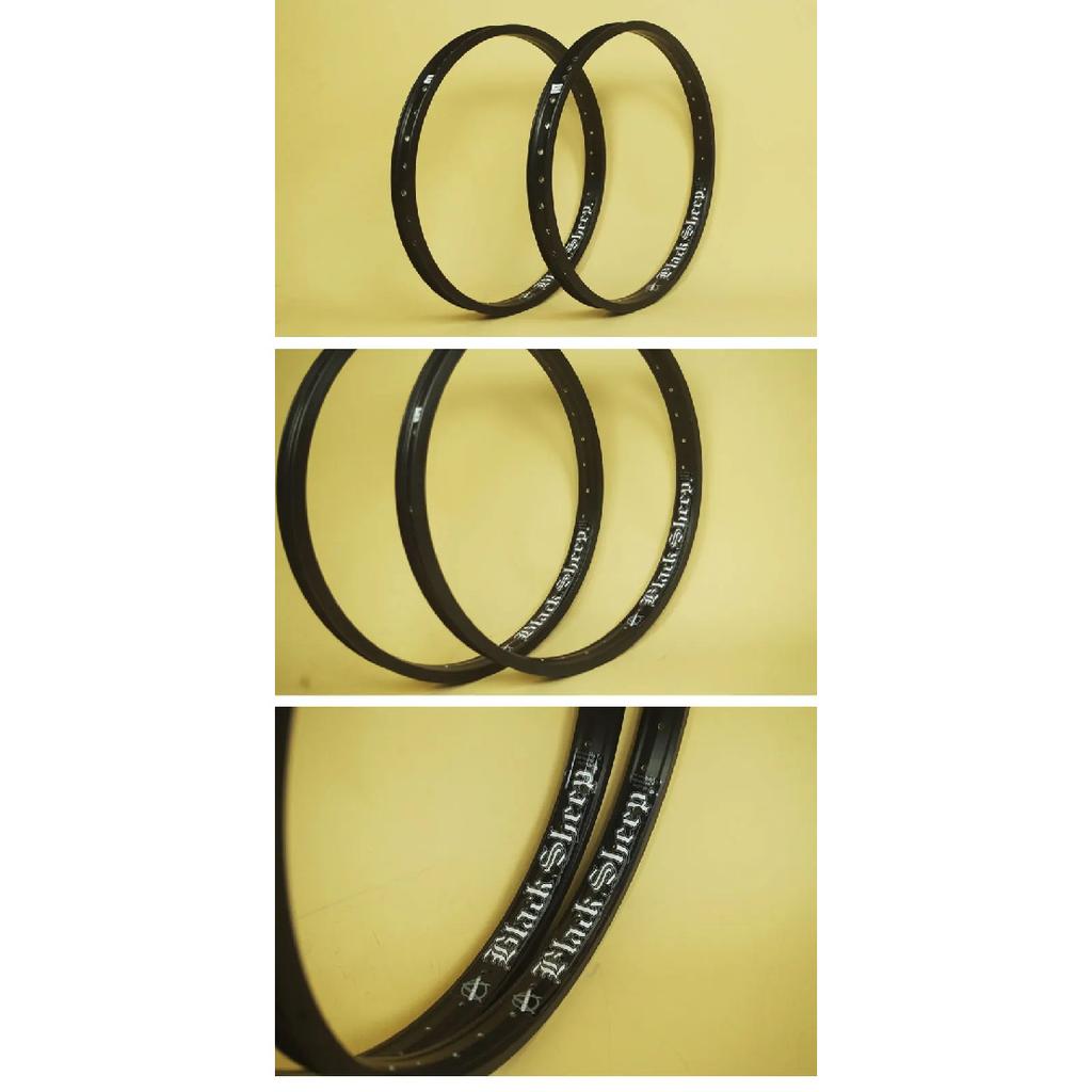 20 "BMX Bike Rim A Circle Double 36-Hole Action Street Knife Ring Black Rim