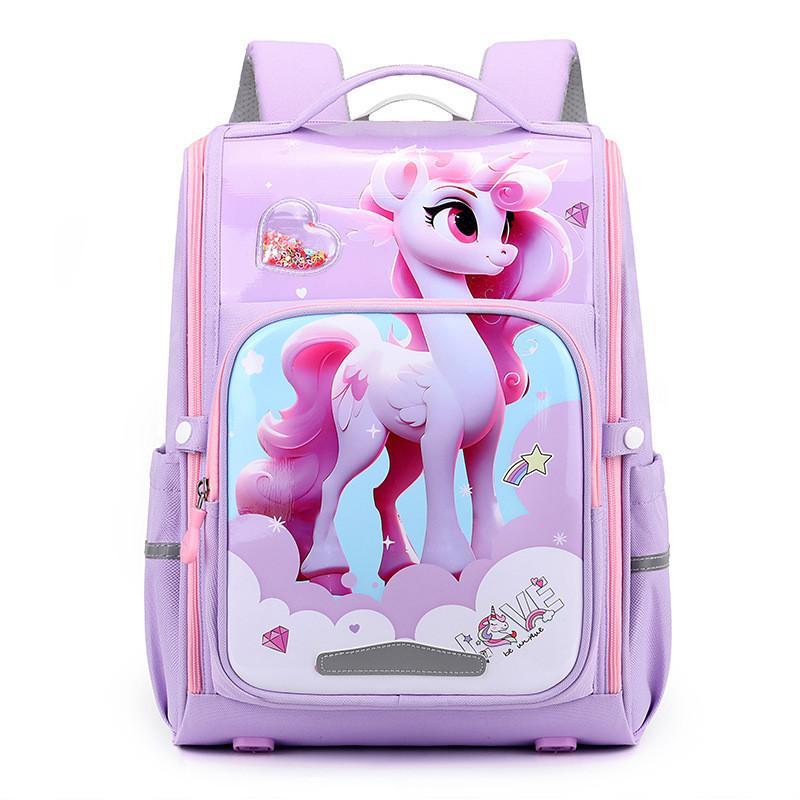 Cute Cartoon Lightweight Oxford Cloth School Backpack For Kids Boys And Girls Grades 1-6