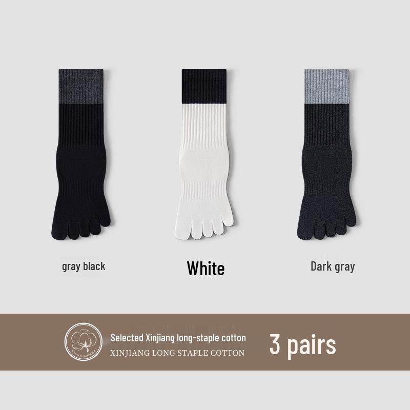 Unisex Autumn Split-Toe Over-the-Knee Socks: Solid Color, Non-Slip, Odor-Resistant, Antibacterial, Breathable, Versatile Casual Wear