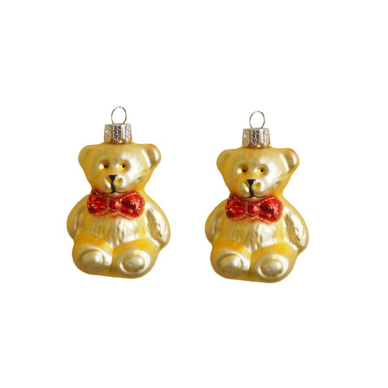

1Pair Bear Christmas Tree Ornaments Glass Bear New year Decorations for Home Cute Decorative Christmas Tree Novelties 2025 1 pair