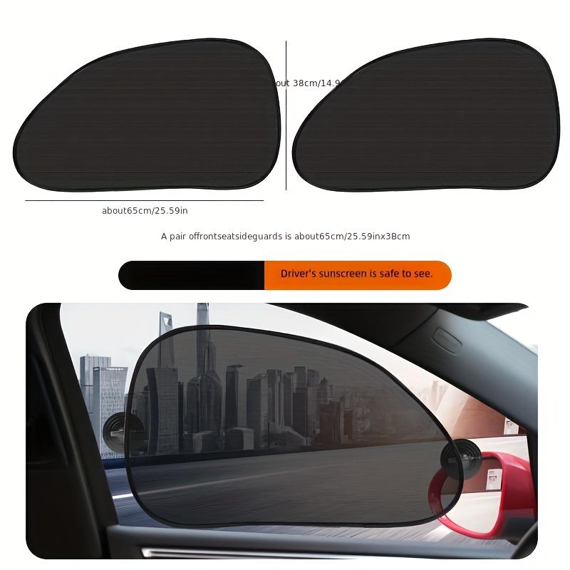 5Pcs Portable Foldable car sunshade, black gauze sunshade windshield cover, window sunshade, sun protection and insulation car sunshade
