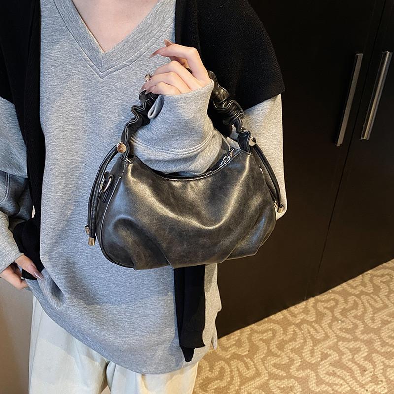 Ielgy Premium Texture Niche Pleated Cloud Bag Hand Bag Cross-Body Dumpling Bag