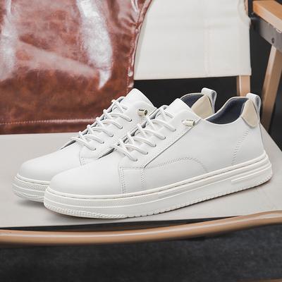 Genuine Leather Mens Casual Sneakers New Fashion Lace-up Shoes Luxury Brand Male Vulcanized Shoes Versatile Skateboard Footwear