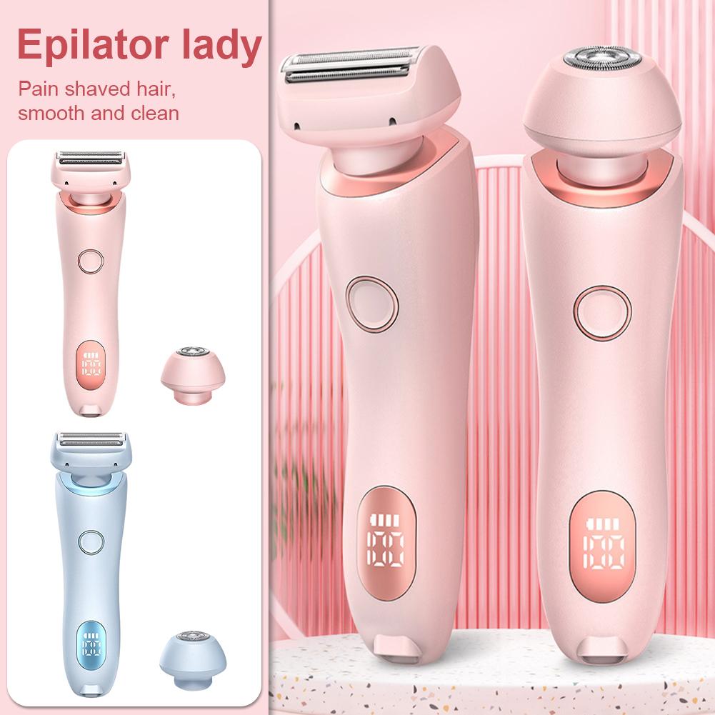 Electric Razors for Women 2-in-1 Bikini Trimmer IPX7 Waterproof Body Hair Remover for Underarms Legs