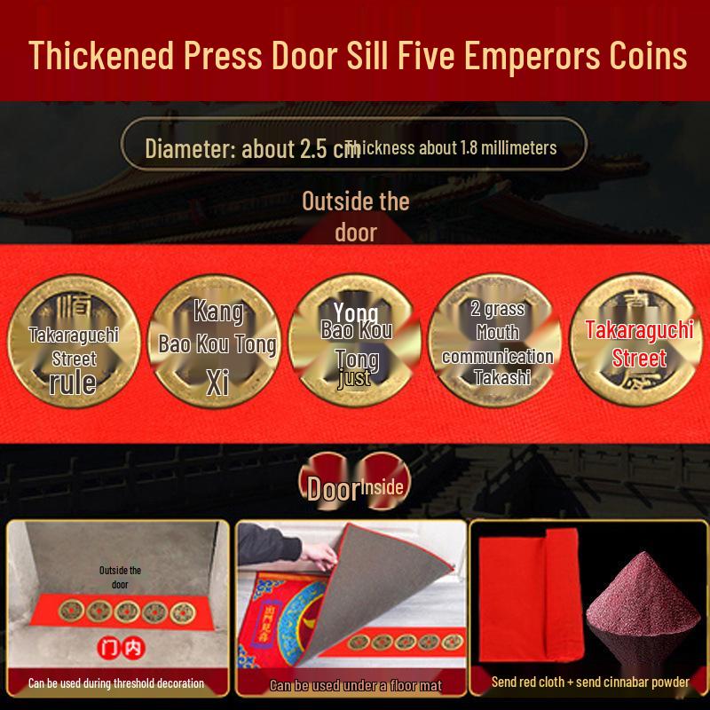 Genuine Pure Copper Sixteen Emperors Coins Door Sill Default