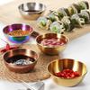 4pcs Round Stainless Steel Fruit Salad Bowls Seasoning Serving Tray Kitchen Tableware Utensils Food Container Mixing Bowls