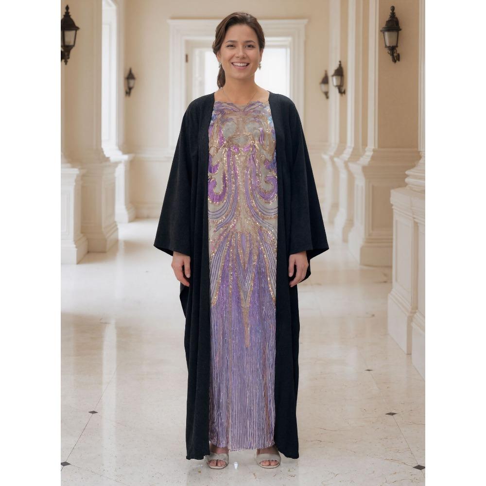 Übergröße Boho Kaftan Kleid, Damen Übergröße Maxi Cover Up Kleid