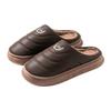 1 Größe groß Größe Baumwollschuhe Herbst und Winter PU wasserdicht Freizeit Innen Samt Haus Baumwollpantoffeln
