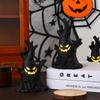 Halloween LED Baumgesicht Figur Batteriebetrieben Geistergesicht Baumstatue Gruseliger Baum Dämon Statue für Spukhaus Dekoration