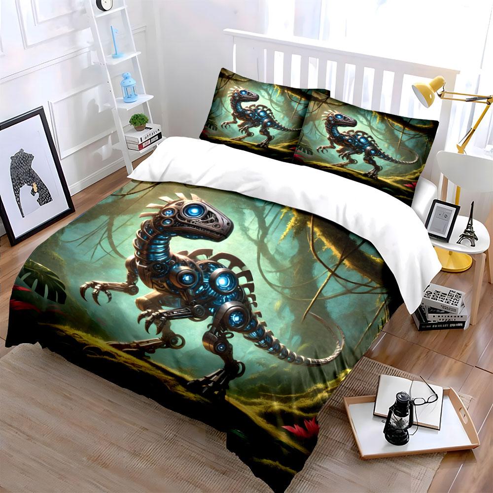 Futuristic Robotic Dinosaur Design Bedding Sets Duvet Cover Sets Duvet Covers Pillowcases(1 * Duvet Cover 2 * Pillowcases Without Duvet Insert)
