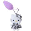 Cute Leopard Print Leather Keychain: Heart Buckle, Long Legged Cat Plush Charm