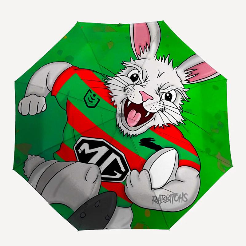 South Sydney Rabbitohs Automatic Opening and Closing, 8 Rib Structure Portable Umbrella, Suitable for Men and Women In All Seasons Perfect