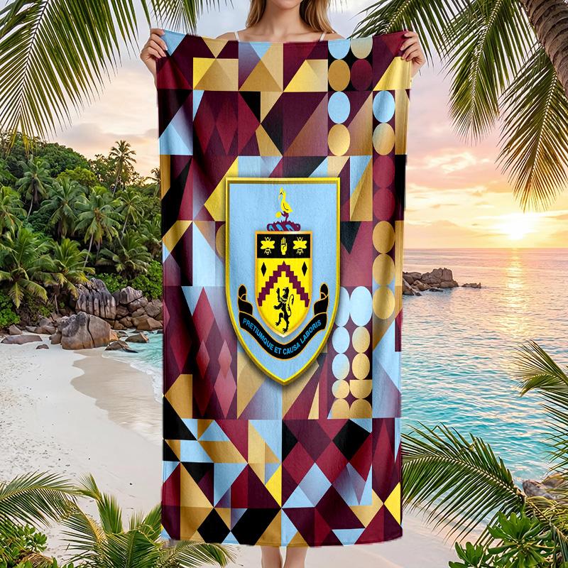 Burnley Football Beach Towel Soft Microfiber Summer Towel Quick Dry Absorbent Towel for Beach Swimming Pool Travel