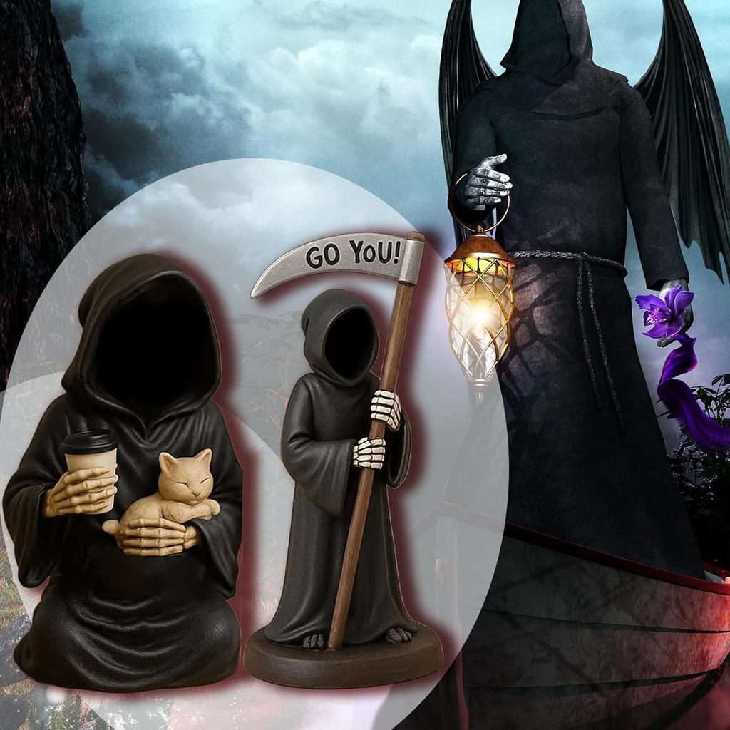 Halloween Emotionellt Stöd Döden Figurin Ta Yxan Prydnad Dekoration Hantverk