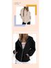 2023 Trendy Women's Solid Color Zipper Hooded Cardigan Jacket with Pockets