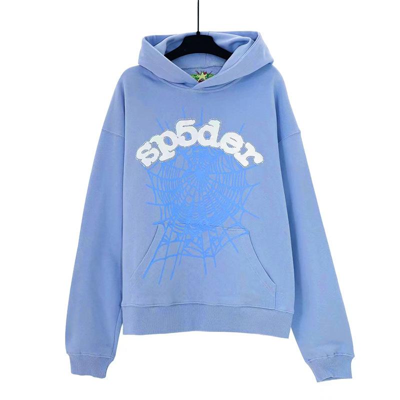 Nuovo brand trendy europeo e americano Sp5der felpa con cappuccio felpa tuta stampa ragnatela hip-hop uomo