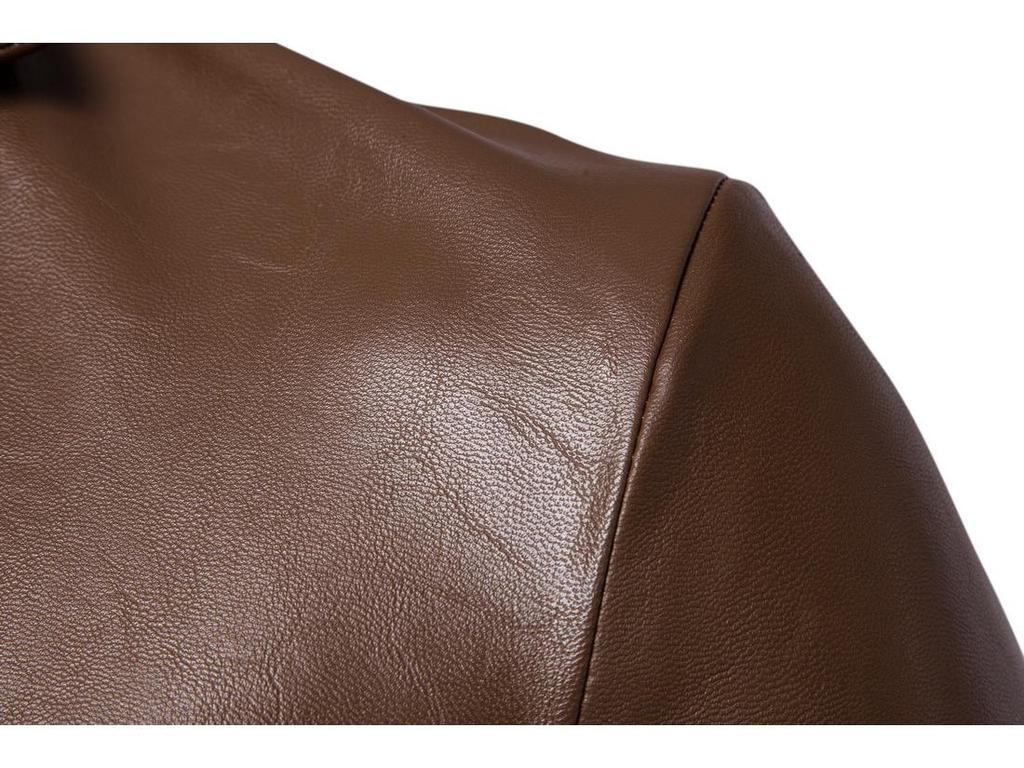 Men's Plus Size Spring/Autumn 2019 Motorcycle Leather Jacket B011