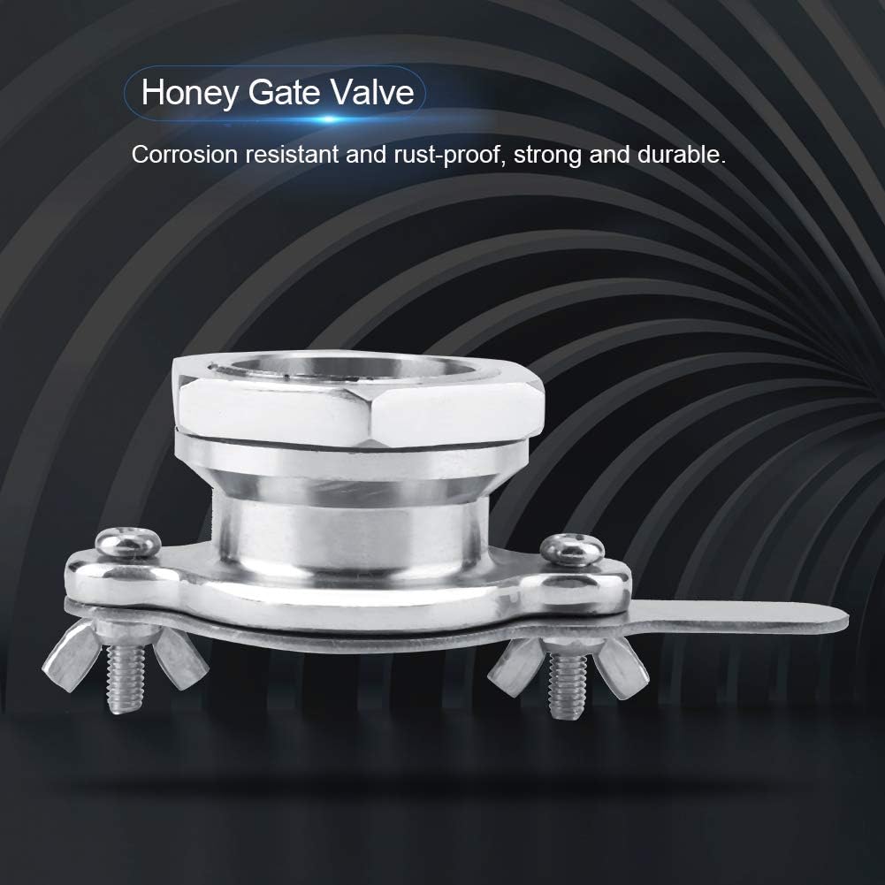 Honey Gate Valve -Honey Tap, Stainless Steel Honey Gate Valve, Gate Honey Bucket Accessories, Controlled Dispensing Extractor with Secure Closure for