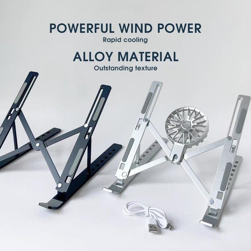 Tablet Stand Laptop Stand Notebook Holder Portable Aluminum Alloy Laptop Cooling Holder Fan Portable Laptop Cooling Holder
