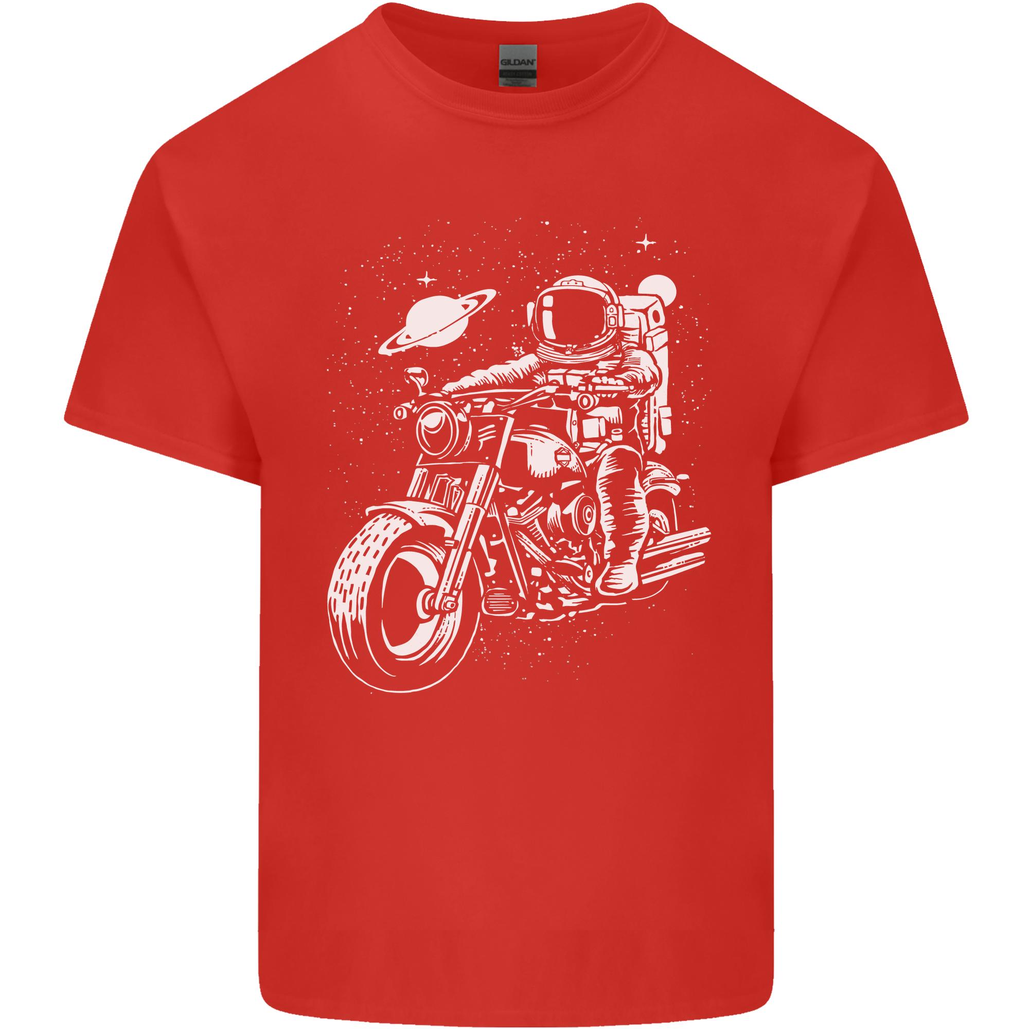 Space Biker Astronaut on a Motorcycle Space Unisexs Light Cotton TShirt S