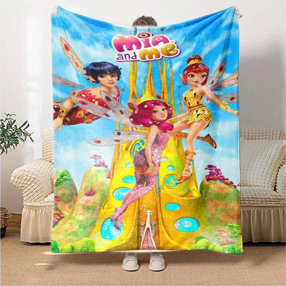 Mia and Me Print Flannel Blanket High Quality Warm Comfortable Cover for All Seasons Perfect for Gifts Home Decor