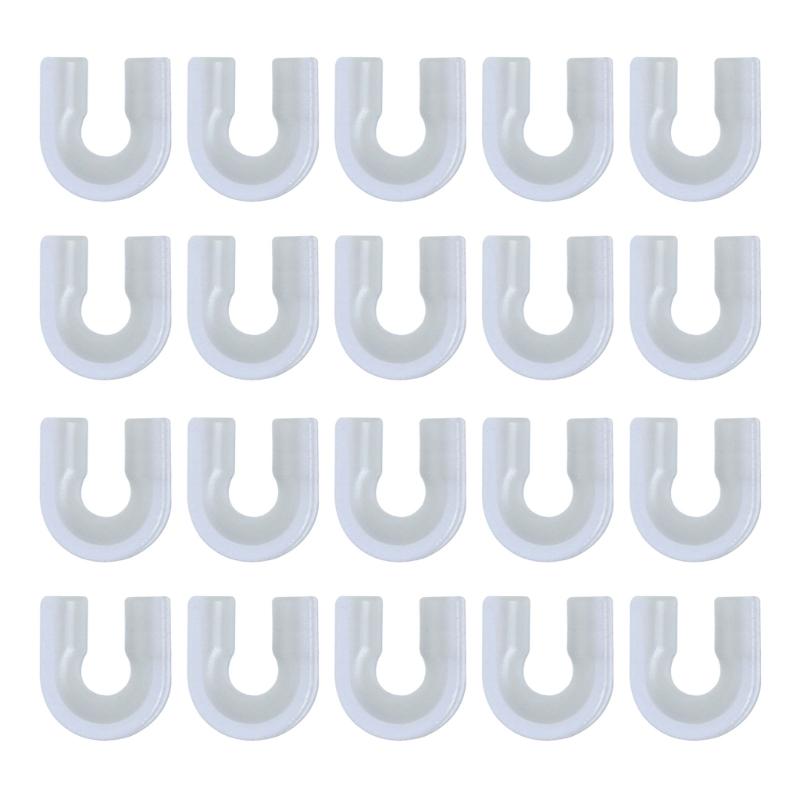 20pcs Fishing Thimbles 11.1x10.1mm U-Shape Line Protections Connector Plastic Tackle Thimbles Fishing Equipment белый