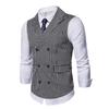 2025 Men's Slim Fit Striped Double-Breasted Retro Suit Vest - European Size