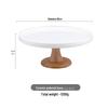 High-Footed Ceramic Cake and Fruit Plate with Wood Stand