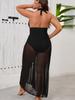 2026 Sexy Deep V-Neck Backless Bikini Mesh One-Piece Dress Swimsuit for Women