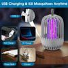 2-in-1 Camping Mosquito Killer Lamp Portable USB Rechargeable Bug Zapper Tent Light For Outdoor