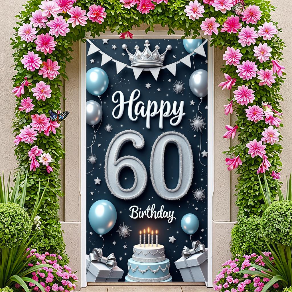Gifts Decor Milestone Birthday Birthday Decoration 60th Birthday Banner for Photo Booth Indoor Decoration Holiday Party