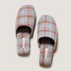 Fashion Concise Comfortable Gingham Design Brand Couple Slippers Fashion Non-slip Flat Home Slippers High Quality Soft Cotton Slippers