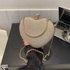 Yogodlns Evening Clutch Bag Women Bag Shiny Handbag Heart Shape Clutches Bag Fashion Chain Shoulder Crossbody Bag Luxury Lady Purse