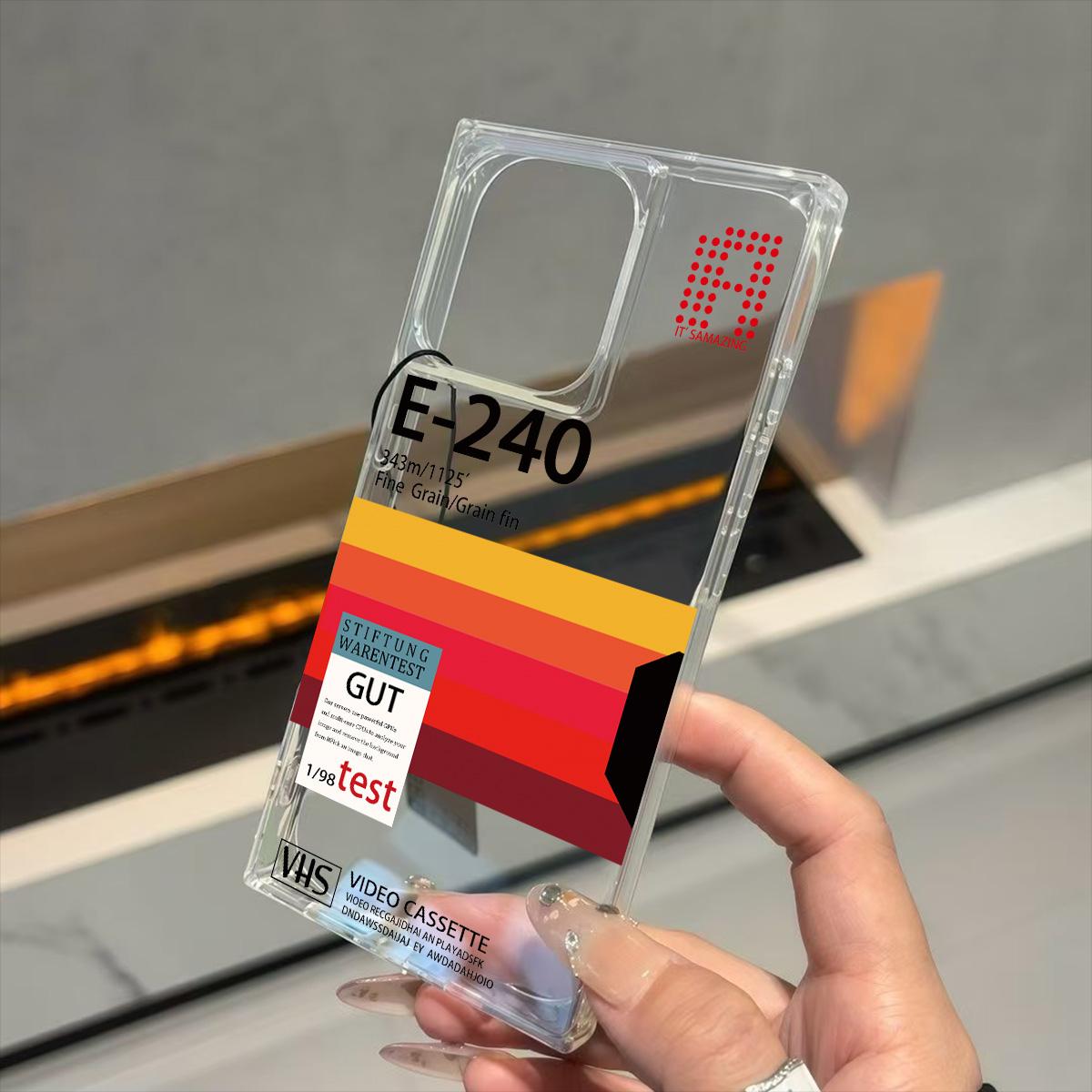 

Transparent Square Back Tube Case Casing Protection For iPhone 11 15 Plus 14 Pro Max 12 16 ProMax 13 Anti-Oxygen,Video Cassette Pattern iphone 11 ProMax