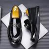 Men's Korean Style Patent Leather Moccasins – Genuine Thick Sole Loafers