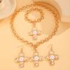 Jewelry Gifts Party Jewelry Accessories Cross Pendant Necklace Bracelet Earrings 1 set Exaggerated Big for Women Punk Y2K Jewelry Set  Accessories