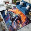 1PC Galloping Horse with Fiery Colors Print Carpet Rug for Living Room Bedroom Sofa Doormat Home Decor Non-slip Floor Mat