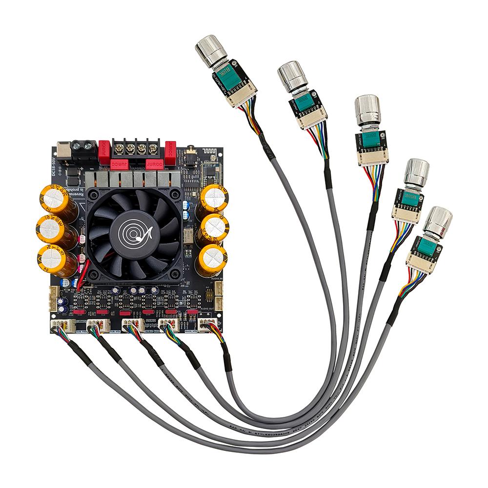 DC 18-50V ZK-SUB1200Q Qualcomm APTX Version Qcc3034+Es9023 With Subwoofer Extension BT Digital Amplifier Board 600W * 2