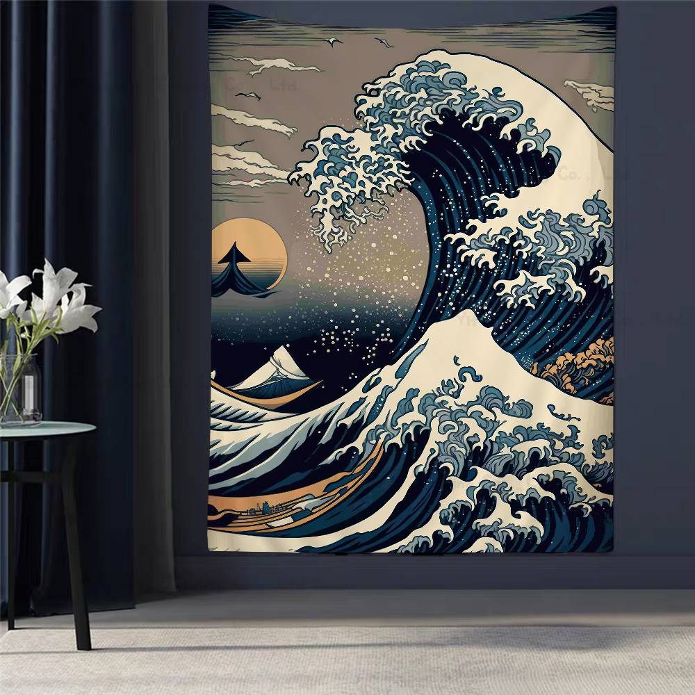 Ukiyoe The Great Wave Off Kanagawa Hanging Bohemian Tapestry Cheap Hippie Bohemian Tapestries Mandala Wall Hanging Home Decor