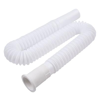 Plastic Drain Pipe Waste Pipe White Pipe 32mm Diameter 70cm Long Adjustable Rustproof Kitchen Bathroom Home Flexible