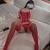 Szexi női fehérnemű Erotikus Babydoll Bodystocking fehérneműk Szexi nyitott melltartó, csukló nélküli, nagy méretű mackók bodyk