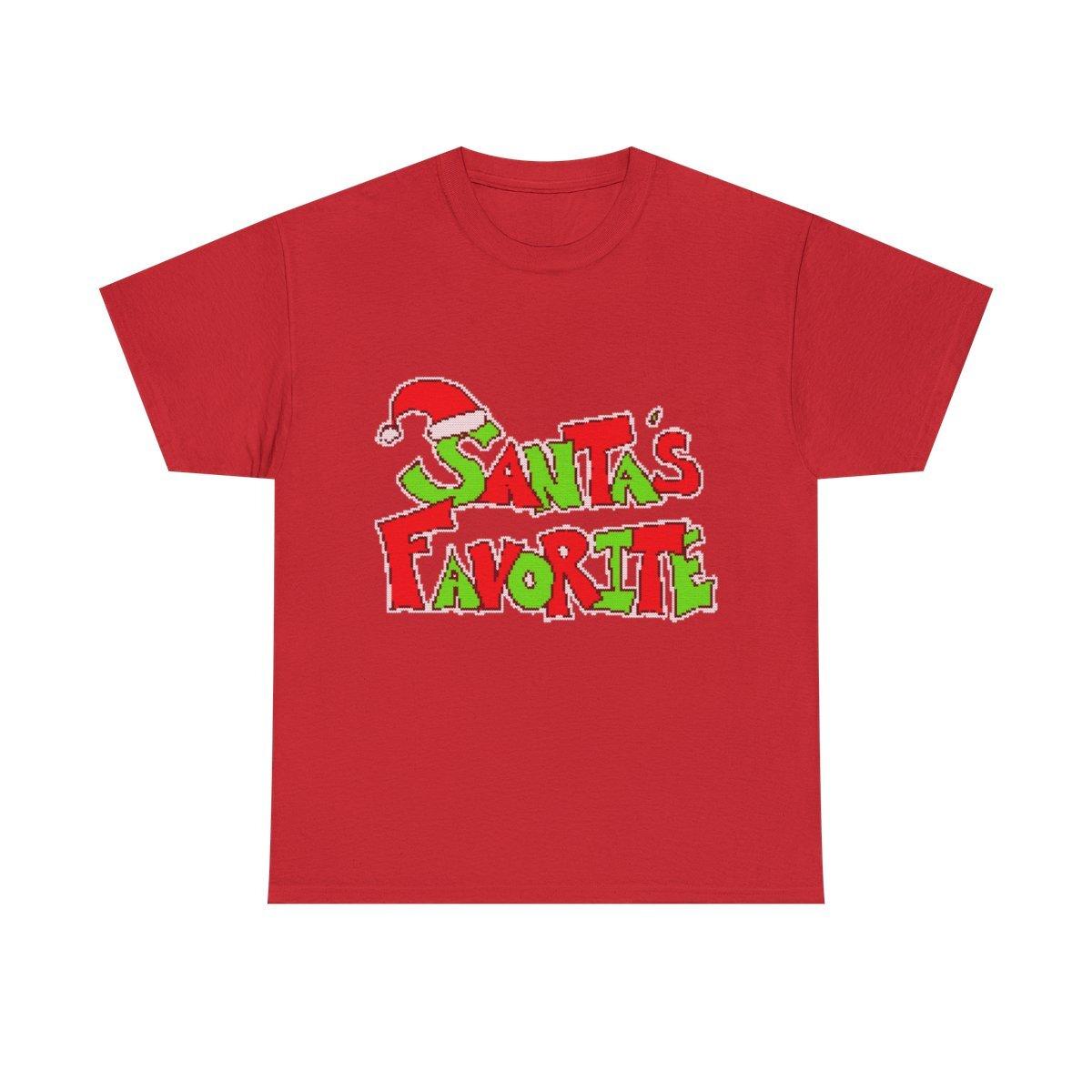 Santa s Favorite Ugly Christmas Sweater Graphic Tee Shirt XXXL