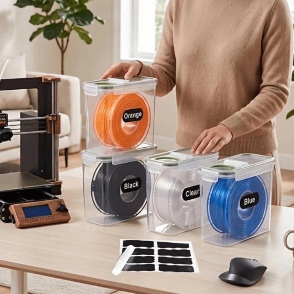 4Pcs Dustproof 3D Printing Filament Storage Box Moisture Proof Filament Organizer Household